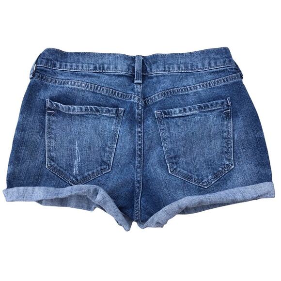 Old Navy Boyfriend distressed medium wash jean shorts rolled hem size 2 - Picture 2 of 8